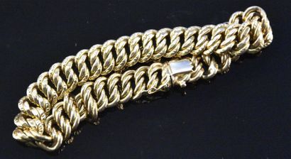 null Bracelet en or jaune 18K (750°/°°) à maille américaine Poids : 18,4 g