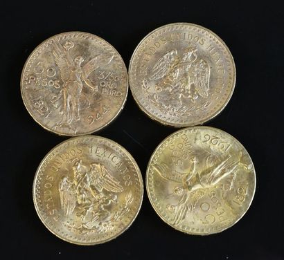 null MEXIQUE Quatre pièces en or, 50 Pesos Poids 166,8 g LOT VENDU SUR DESIGNATI...