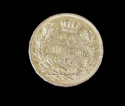 null SERBIE Une pièce en or, 20 Dinars, 1882 V Poids 6,4 g LOT VENDU SUR DESIGNA...