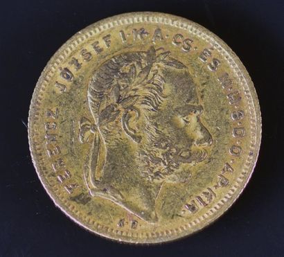 null HONGRIE Une pièce en or, 20 Francs - 8 Forint, 1875 Poids 6,4 g LOT VENDU SUR...