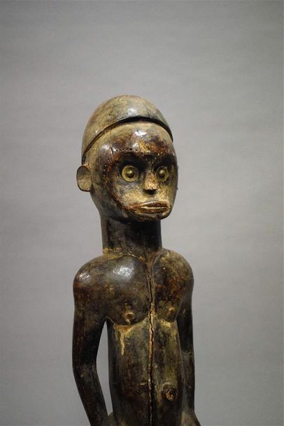 null Statue Fang du Rio Muni Guinée Équatoriale Bois, métal H. 50,5 cm Pierre Dartevelle,...
