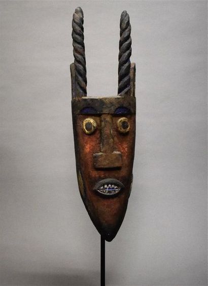null Masque Calabar Nigeria Bois H. 64 cm Provenance : Galerie 62, Paris Collection...