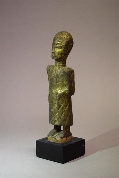 null Figure Akan Ghana Bois, cuivre H. 26 cm Provenance : Galerie 62, Paris Collection...