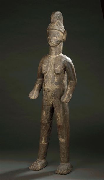 null Statue d'autel Alusi Ibo - Nigeria Bois H. 102 cm Provenance Alain Dufour, ...