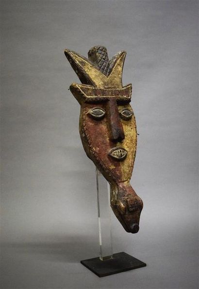 null Masque cimier Calabar Nigeria Bois H. 51 cm Provenance : Galerie 62, Paris Collection...