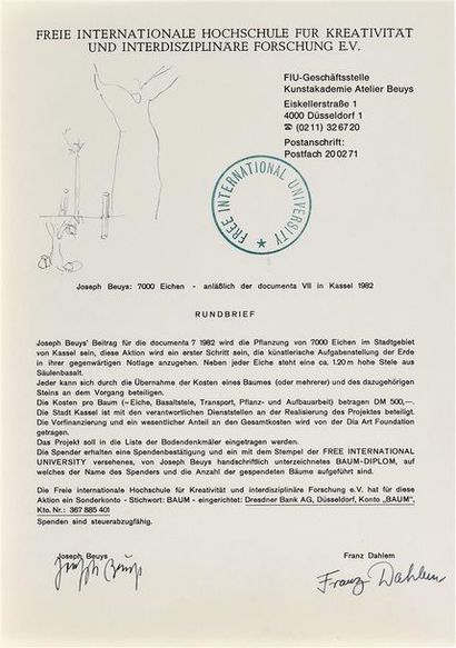 null Joseph BEUYS (1921-1986) 7000 Eichen, Anläßlich der Dokumenta VII in Kassel,...