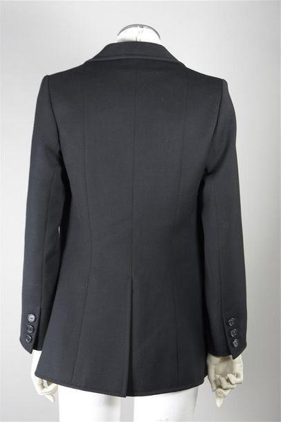 null YVES SAINT LAURENT Haute Couture n°35472. Veste en jersey noir, col cranté,...