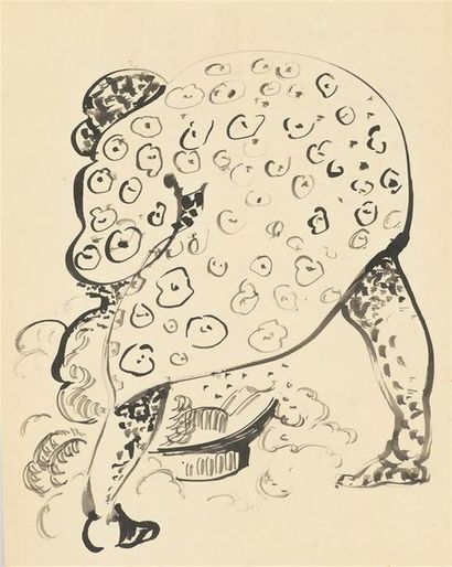 null Anatoly ZVEREV (1931-1986) Le chat - La lessive Réunion de deux dessins à l'encre,...