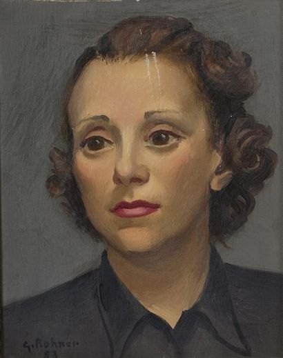 null Georges ROHNER (1913-2000) Portrait Paquerette Bianco, épouse de Jean Mayodon...