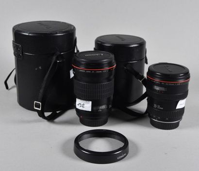 CANON Lot de deux objectifs: un Lens EF 135 mm F.2 série L Ultrasonic, un Zoom Lens...