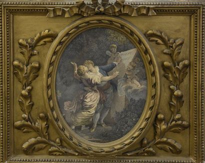 null Une console et un trumeau, style Louis XVI
Trumeau en bois et stuc doré, la...
