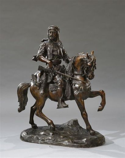 null D'après Alfred BARYE (1839-1882 ?) Cavalier arabe revenant de la chasse Epreuve...