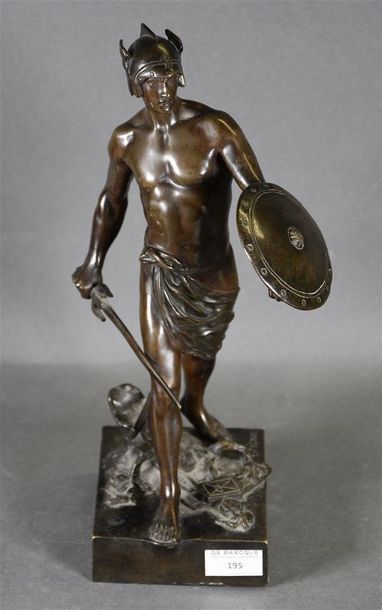 null Emile Louis PICAULT (1833-1915) Pro Jure Epreuve en bronze à patine noire, signée...