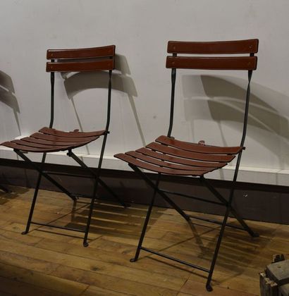 null Marc ZANUSO (1916-2001) Edition ZANOTTA Suite de quatre chaises pliante modèle...