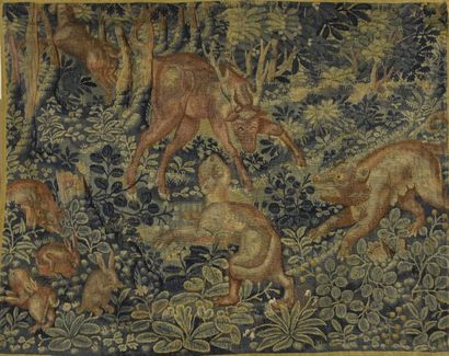 null FLANDRES, fin du XVIe - début du XVIIe siècle Fragment de tapisserie à décor...