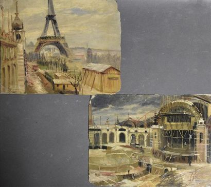 null Attribué à Marcel JAMBON (1848-1908) Exposition Universelle de 1900, vues des...