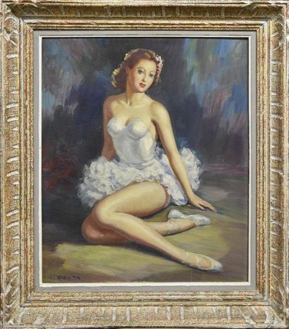 null Albert GENTA (1901-1989) Ballerine Huile sur toile signée en bas à gauche H....