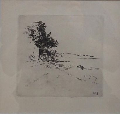 null Charles SÉNARD (1878-1934) Paysage Eau-forte monogrammée dans la planche. H....