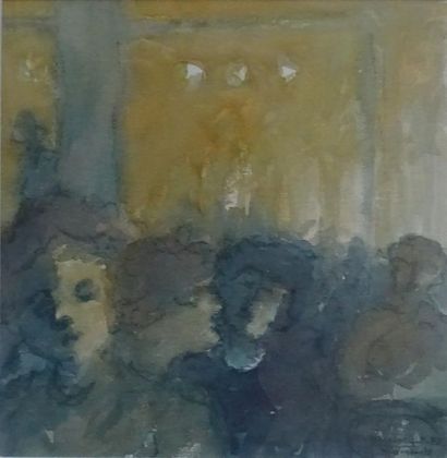 null Régis BERNARD (1932) Les Négociants, 89 Aquarelle, signée, datée et titrée en...