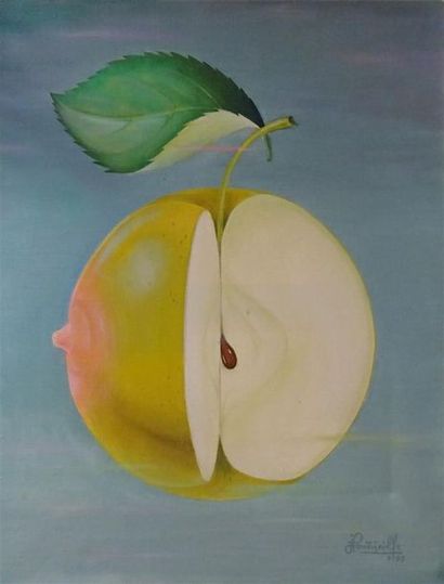 null Jean FONTVEILLE (XXe siècle) Le sein de la pomme Acrylique sur toile signée...