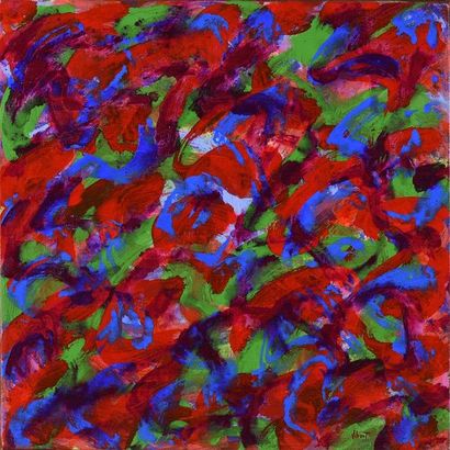 null Jean-Louis VIBERT (Né en 1938) Sans-Titre, composition abstraite en rouge/bleu/vert...