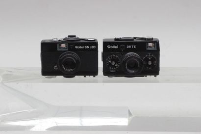 null Rollei, deux appareils photographiques. Boîtier Rollei 35 LED avec objectif...
