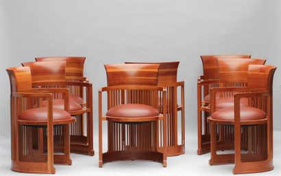 null Frank LLOYD WRIGHT (1867-1959), Cassina éditeur

Suite de huit fauteuils modèle...