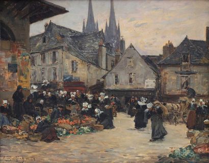 null Fernand LEGOUT-GERARD (1856-1924)

Le Marché à Quimper

Huile sur panneau signée...