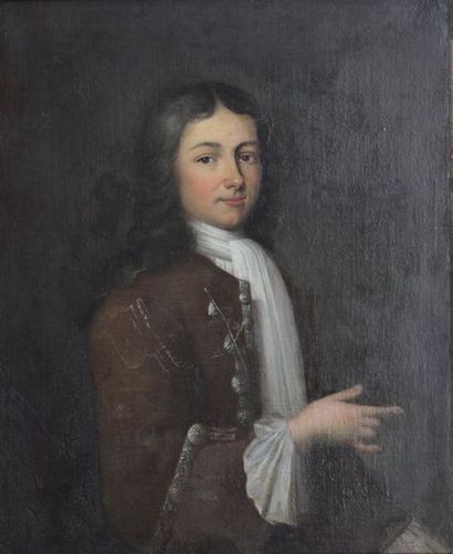 null ECOLE FRANCAISE vers 1700
Portrait à mi-corps d'un jeune Gentilhomme en veste...