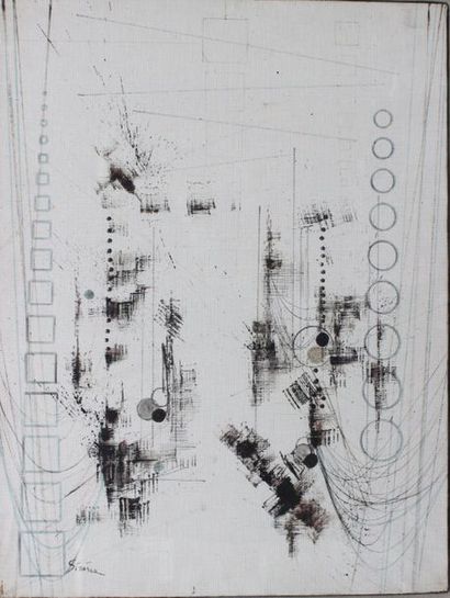 null SINISCA (1929)
Composition aux cercles et carrés
Huile sur toile signée en bas...