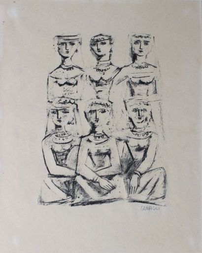 null Massimo CAMPIGLI (1895-1971) dans l' esprit de  
Groupe de femmes 
Lithographie...