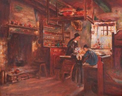 null Henry D'ESTIENNE (1872-1949)

Famille dans un intérieur breton

Huile sur toile...