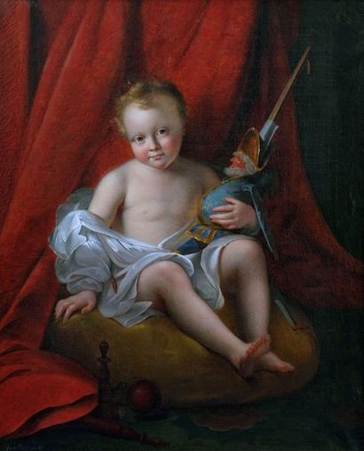 null FUSILIER (XIXe siècle)

Portrait d'enfant à la marionnette

Huile sur toile...