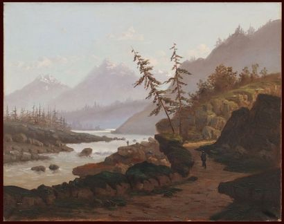 null Henry MOSNY (XIXe siècle)

Pêcheur en montagne

Huile sur toile signée et datée...