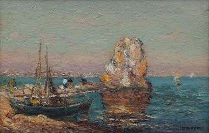 null OLIVE (XXe siècle)

Barques de pêche en Méditérannée

Huile sur toile signée...