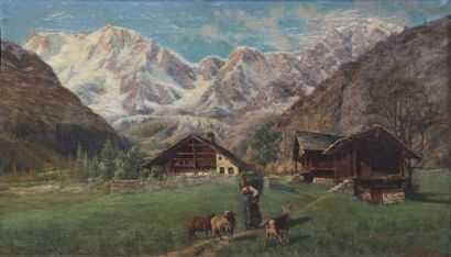 null Federico ASHTON (1836/40-1904)

Chalet en montagne, vers 1891

Huile sur toile...