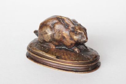 null Antoine Louis BARYE 1795-1875

Lapin, oreilles couchées

Epreuve en bronze,...