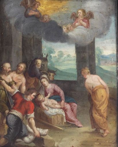 null BALEN Hendrick van (Ecole de) 

Anvers 1575 - 1632

L’Adoration des bergers

Huile...