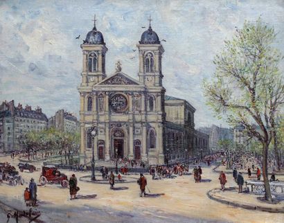 null Gustave MADELAIN (1867-1944) 

Animation auprés de l'Eglise St François Xavier...