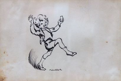 null Francisque POULBOT (1879-1946)

Jeune enfant riant et sautillant

Dessin à l'encre...