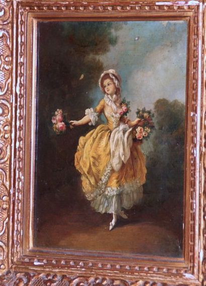 null ECOLE FRANCAISE fin XIXe siècle

Jeune femme aux bouquets de roses.

Huile sur...