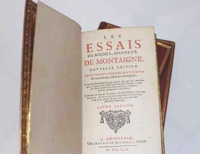 null Michel de.MONTAIGNE
Les Essais. Amsterdam Antoine Michiels [1659]. 3 volumes...