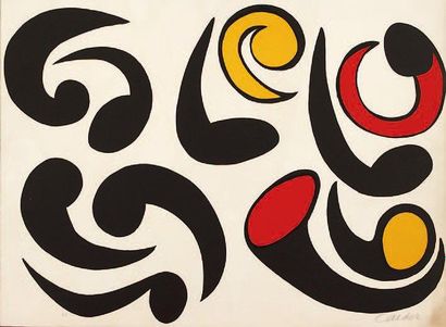 Alexander CALDER (1898-1976) « CARACOL » Lithographie en couleurs. Signée en bas...
