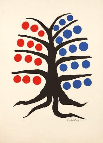 Alexander CALDER (1898-1976) « ARBRES EN FLEURS » Lithographie en couleur signée...
