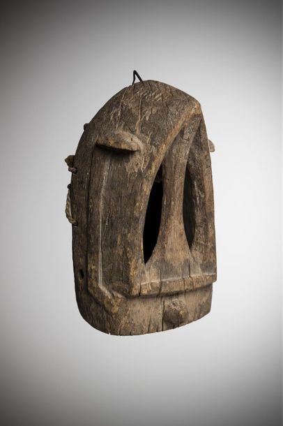 null DOGON, Mali. Mask known as a "hunter's mask" made of heavy woody and eroded...