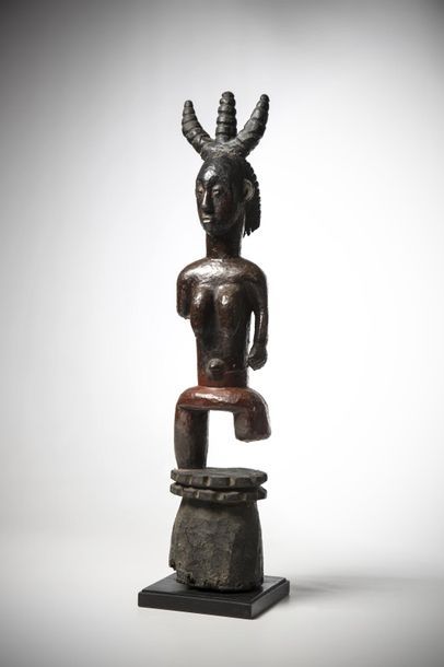 null IJO, Nigeria. Rare pair of statues representing bush spirits probably involved...