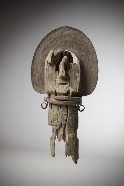 null IGBO, Nigeria. Fragmented Ofo sculpture, of exceptional size that exudes a remarkable...