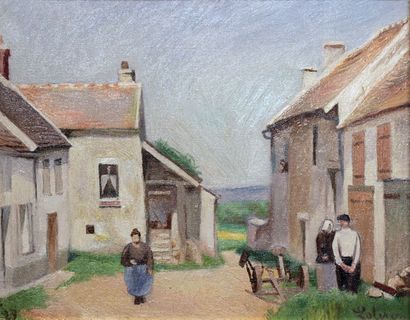 null Robert LOTIRON (1886-1966) 

Cour de ferme Bure sur Yvette.

Huile sur toile...