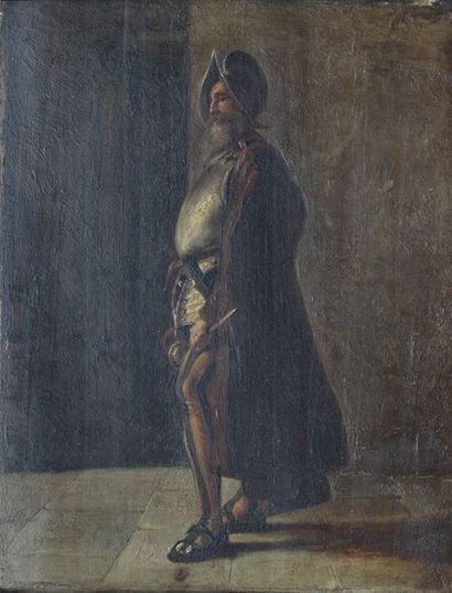 null Ferdinand BASSOT (1843-1900)

Homme en armure en habits Renaissance

Huile sur...