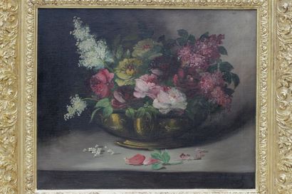 null KOCH (XIXe siècle)

Bouquet de fleurs dans une coupe

Huile sur toile signée...